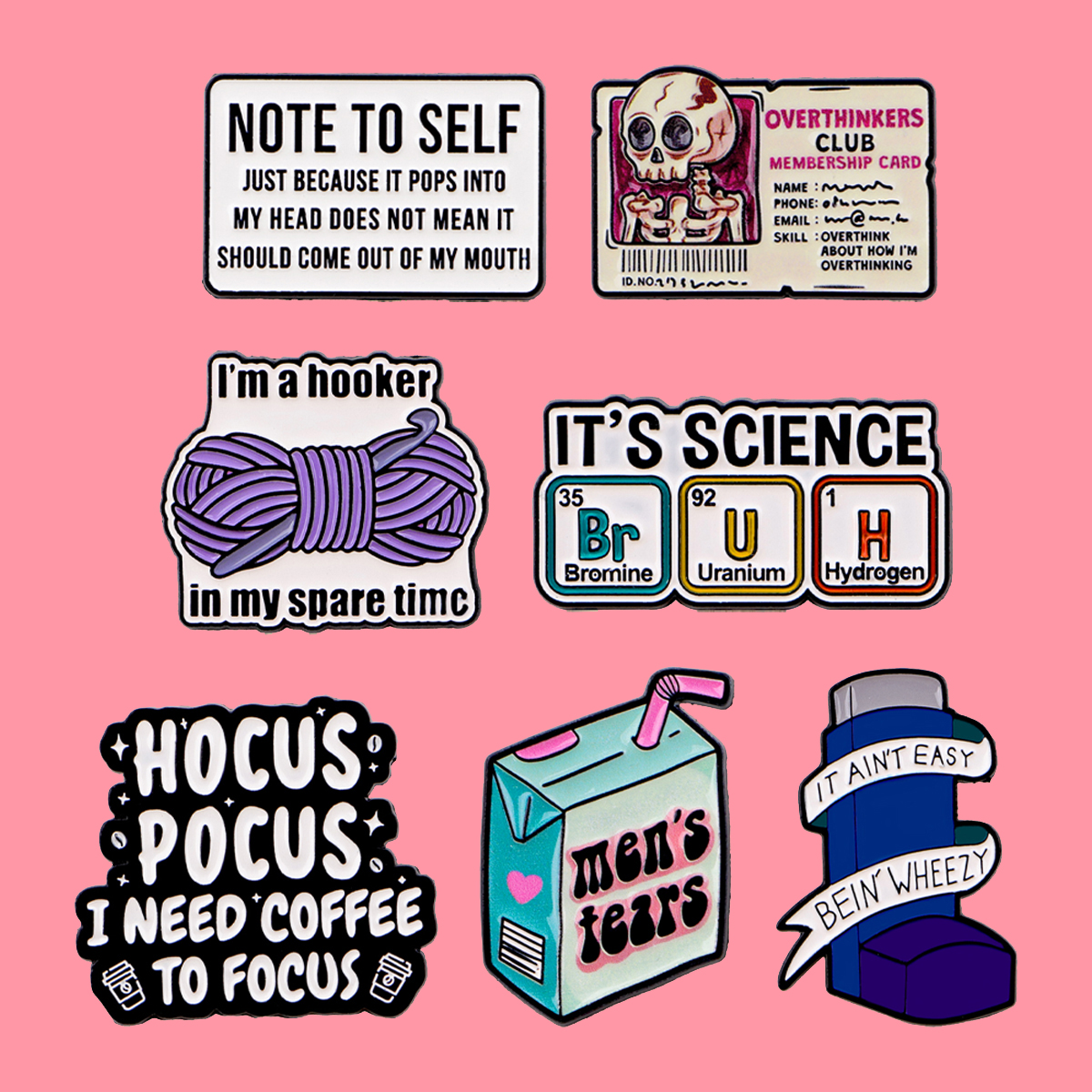 Science Bob - Funny Cartoon Quotes Enamel Pines Chemical