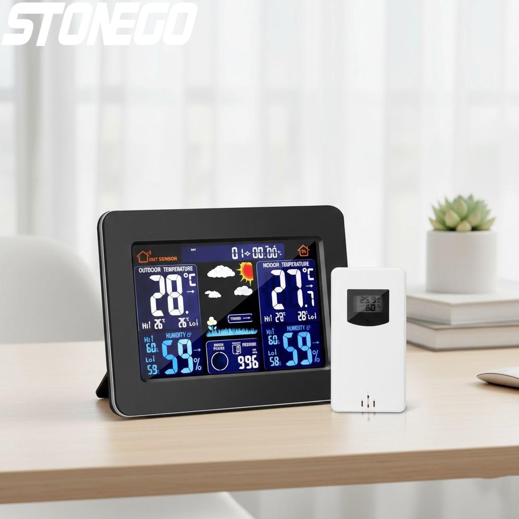 Weather Station Indoor - Wireless Weather Station Digital Color Display