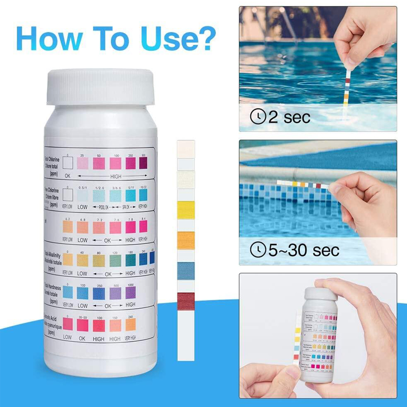 6 In 1 Chlorine PH Test Strips - Ph Strip Test reseña y precio