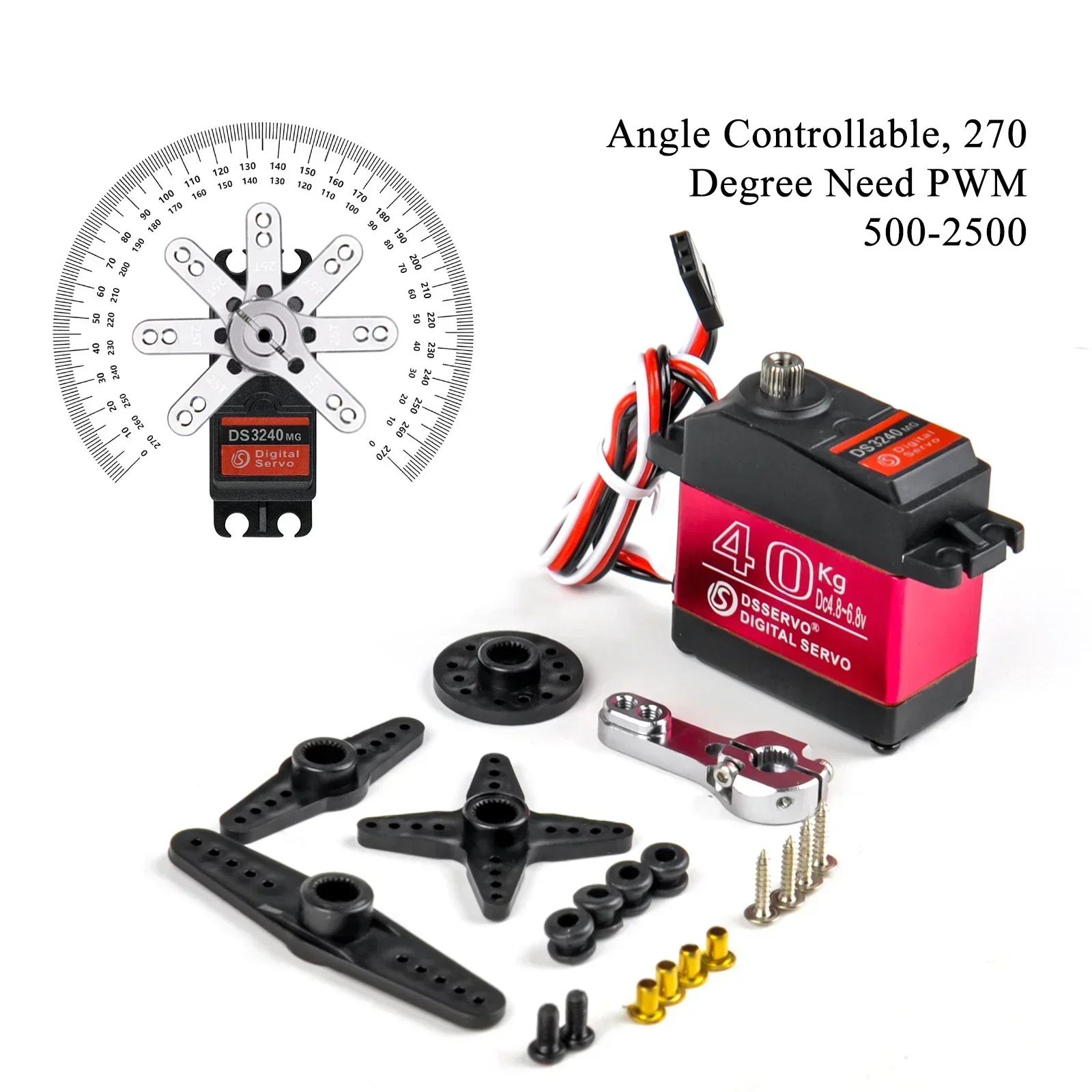 Digital Servo 40KG 180/270 Deg - Robot Arm Motor reseña y precio