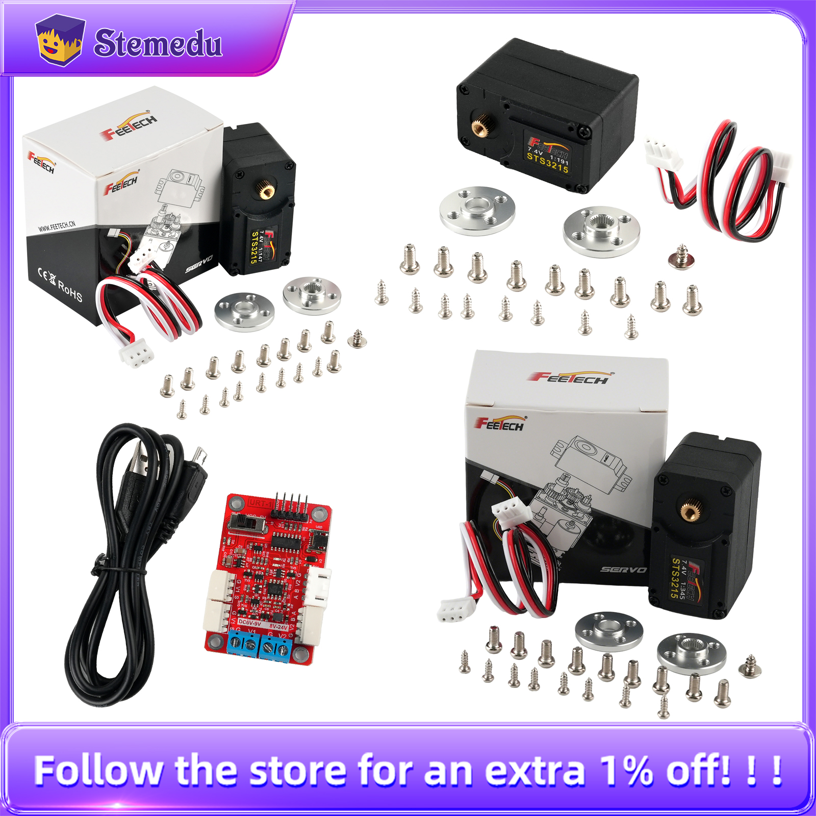 Feetech 7.4V 19KG ST-3215 Seri - Robot Arm Motor reseña y precio