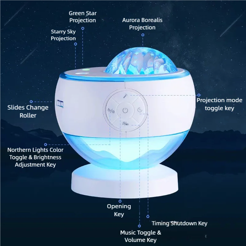 Aurora Star Projector Lamp 202 - Planetarium Projector Home reseña y precio