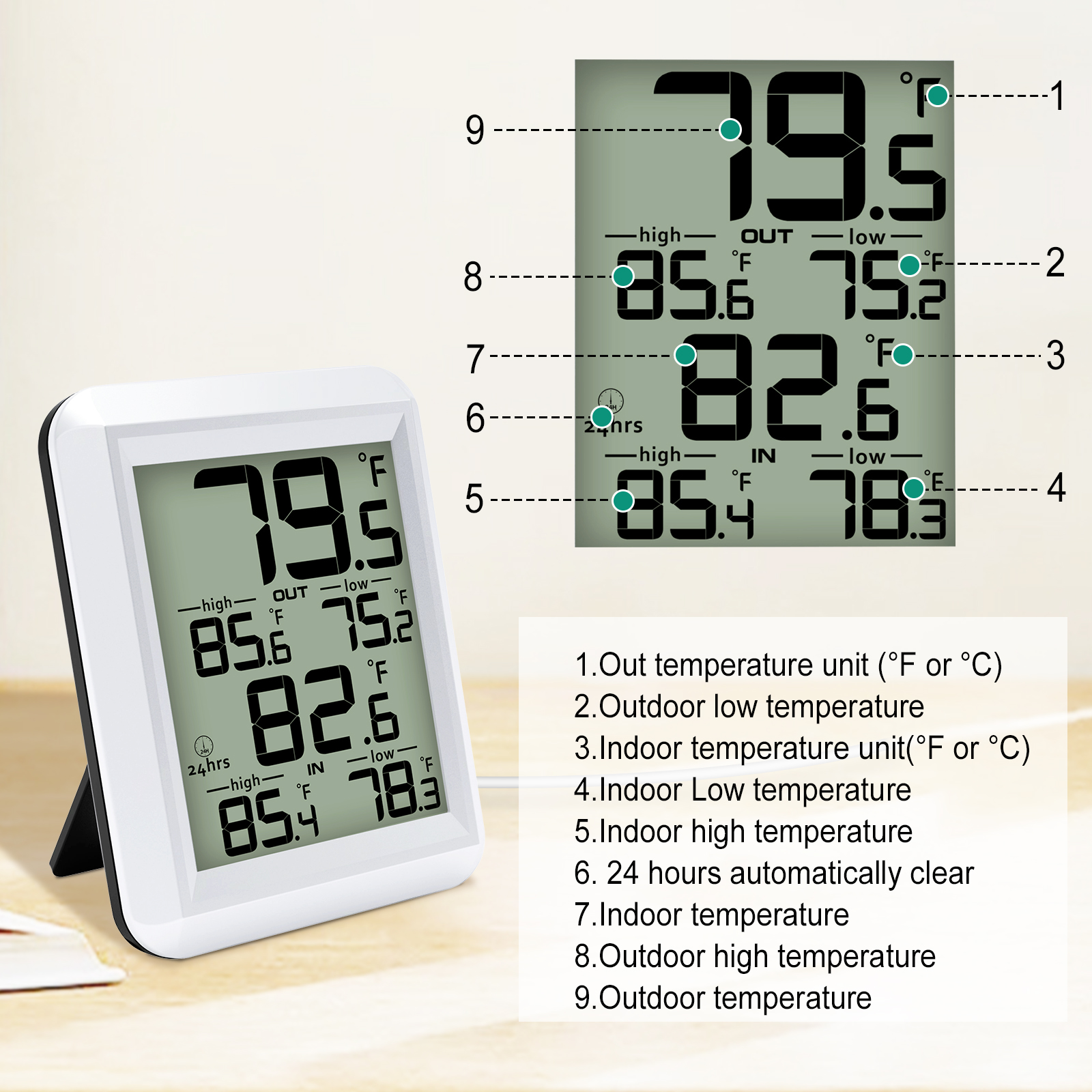 MASTFUYI Digital Thermometer I - Weather Station Indoor reseña y precio