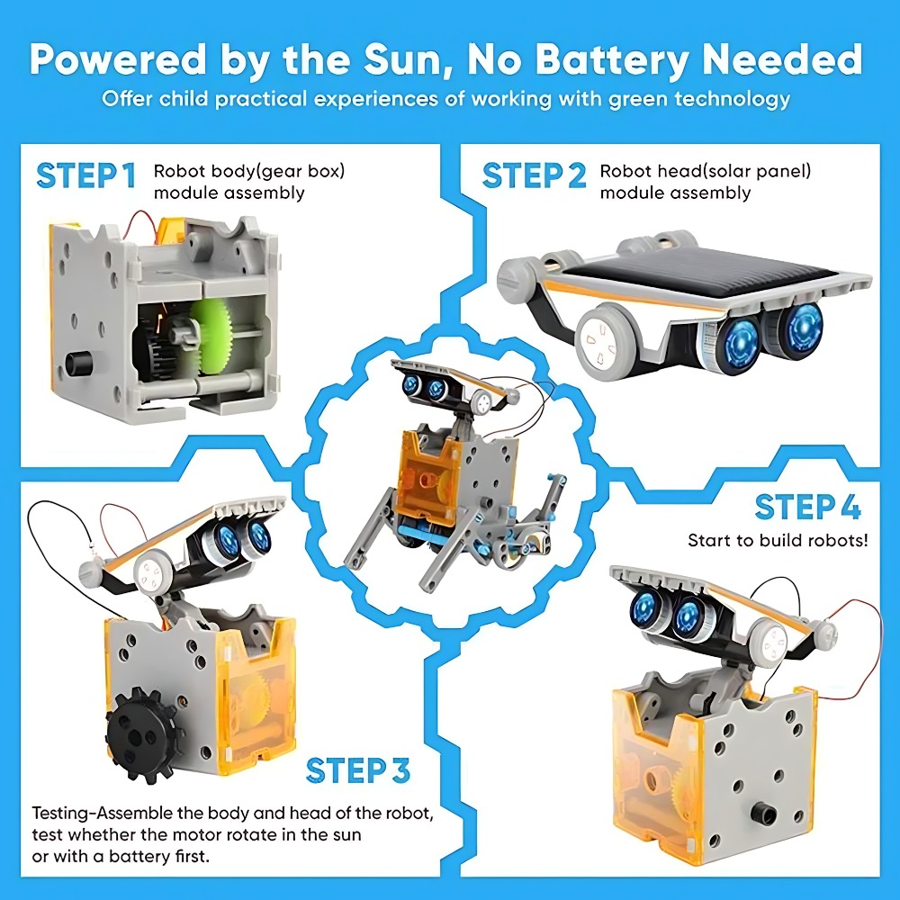 Solar Robot Building Blocks 12 - Science Toys Diy reseña y precio