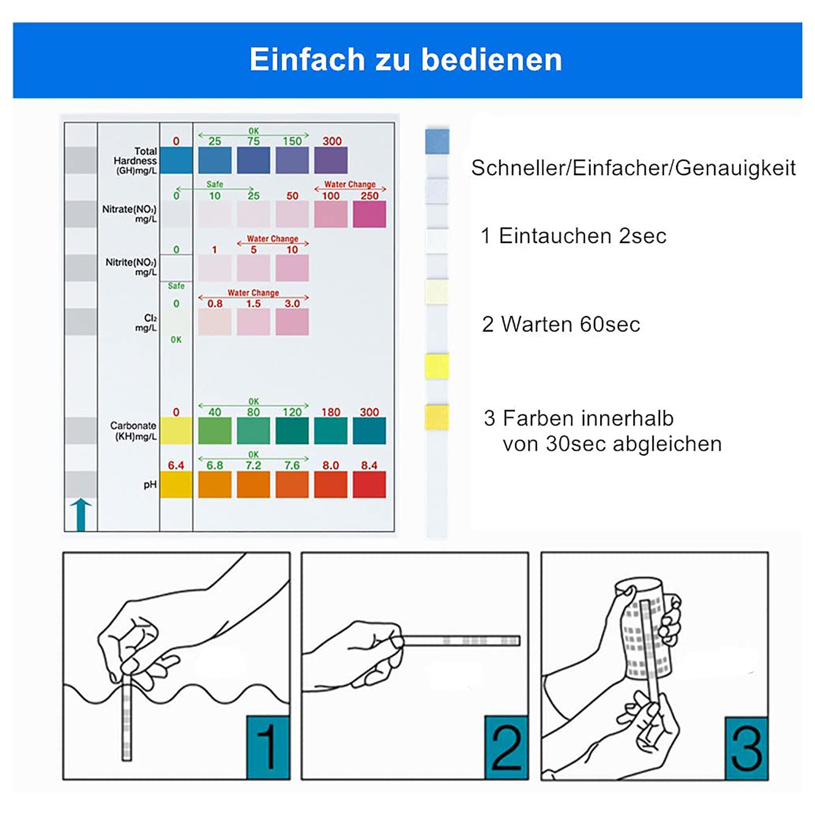 100pcs 6-in-1 Water Quality Te - Ph Strip Test reseña y precio