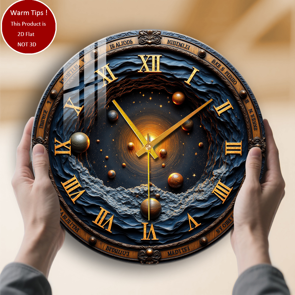 Tempered Glass Wall Clock Cosm - Solar System Orrery reseña y precio