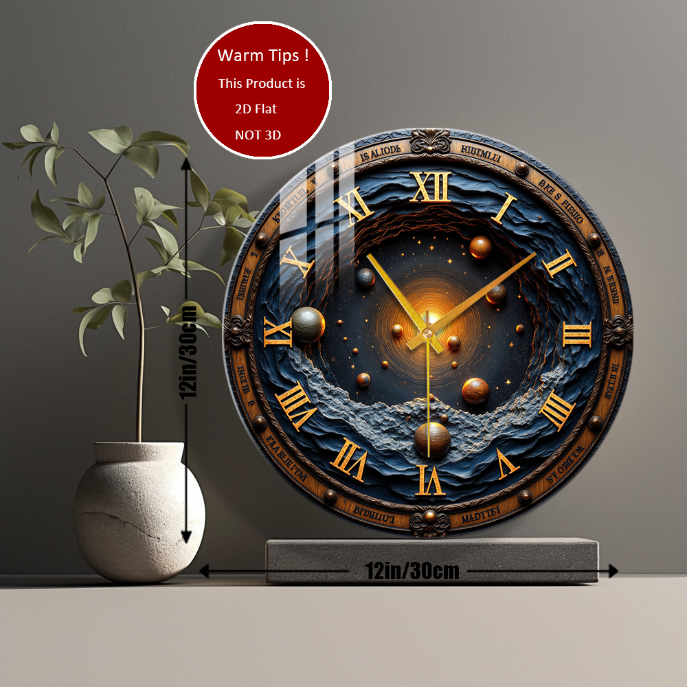 Tempered Glass Wall Clock Cosm - Solar System Orrery reseña y precio