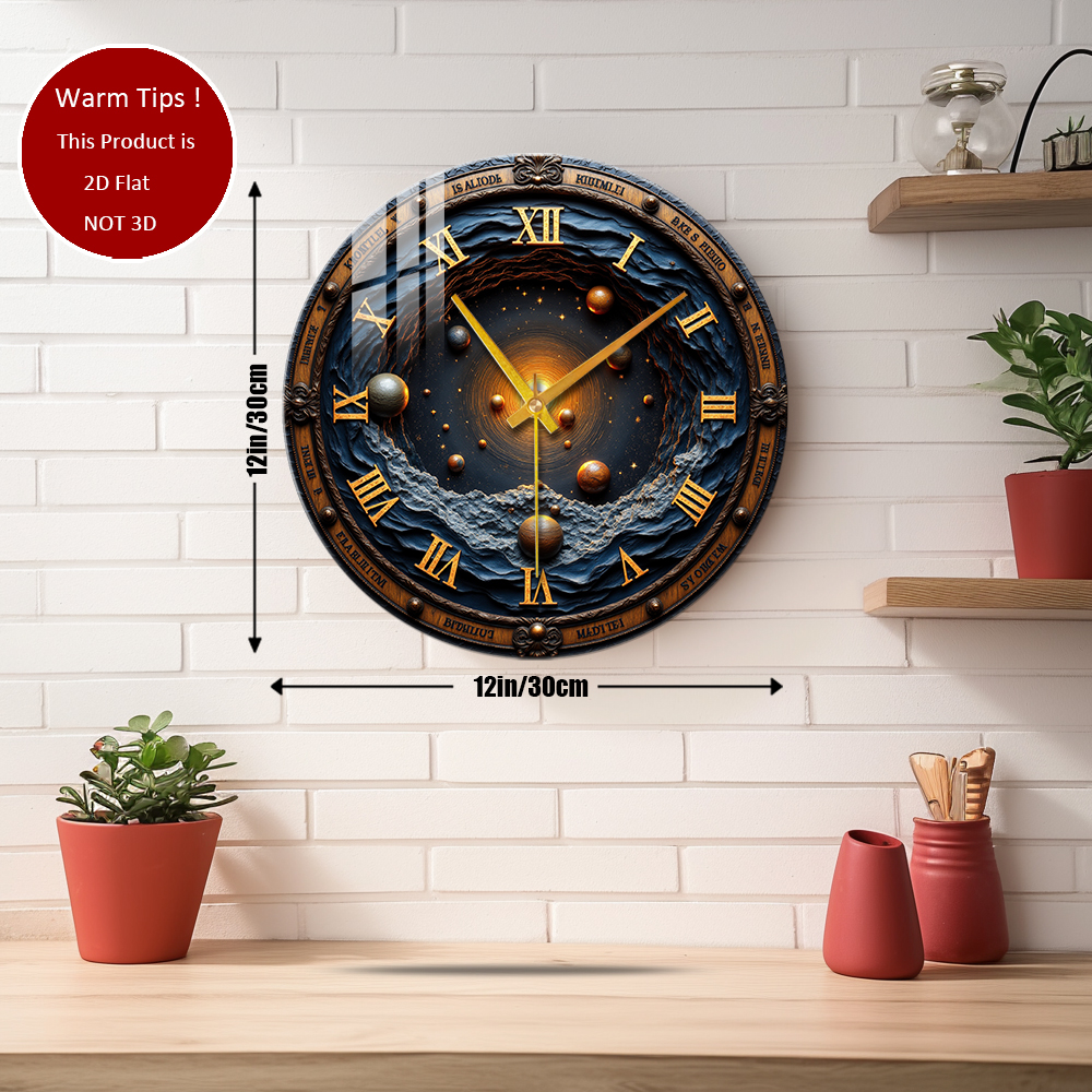 Tempered Glass Wall Clock Cosm - Solar System Orrery reseña y precio