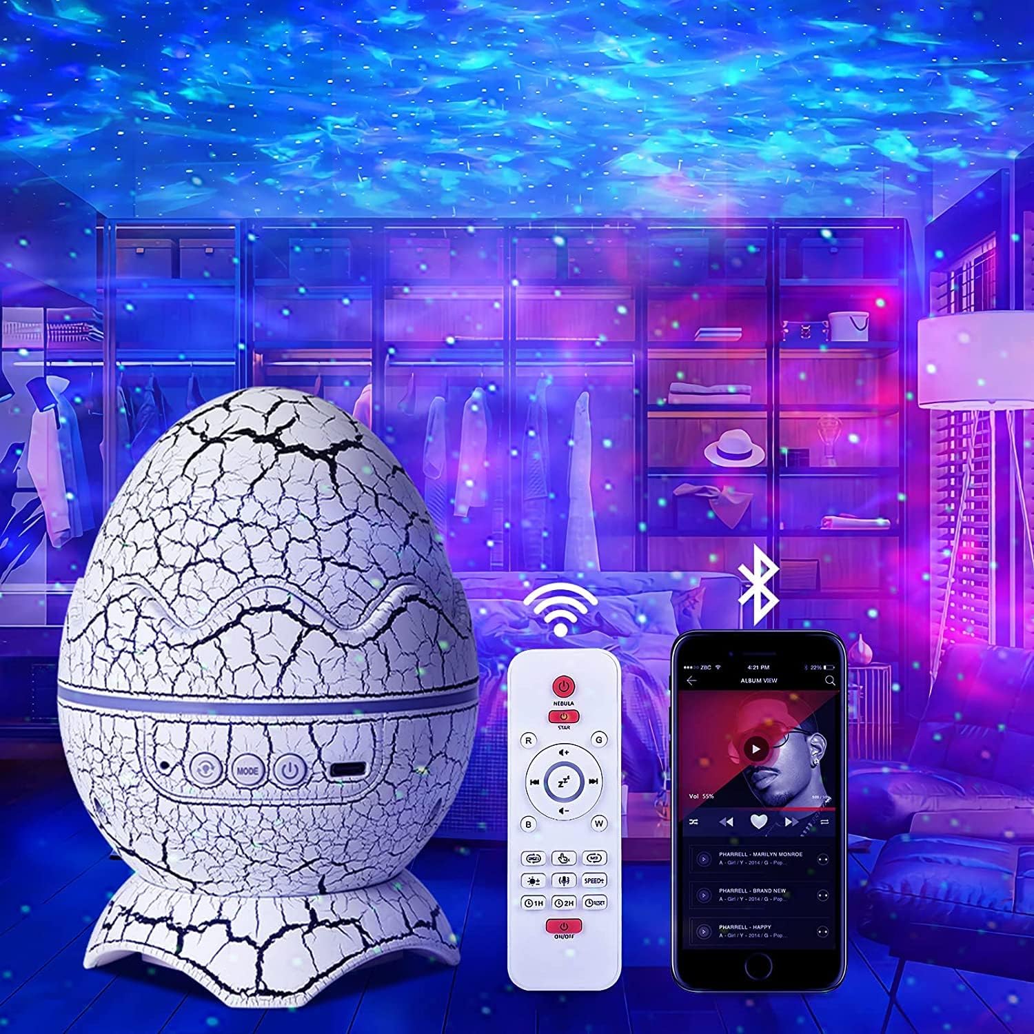 Dinosaur Egg Galaxy Projector  - Planetarium Projector Home reseña y precio