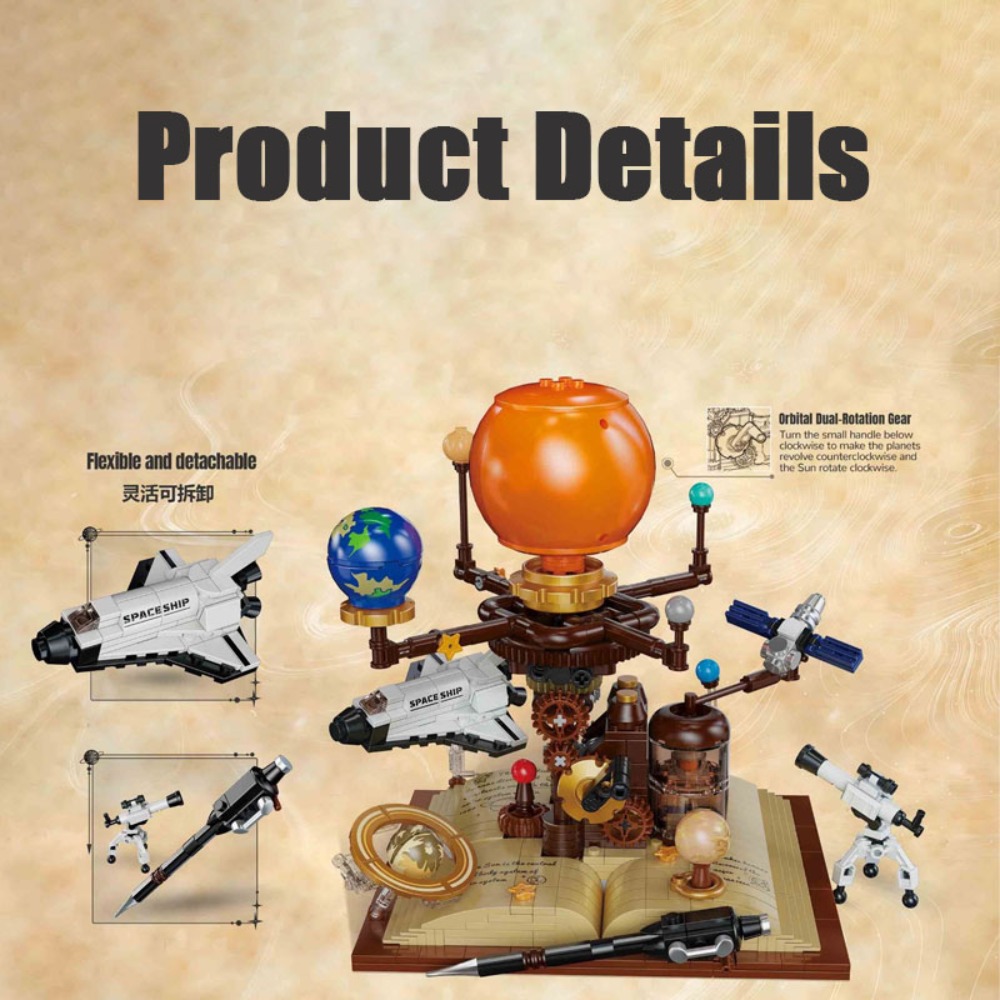 672PCS STEM Building Blocks So - Solar System Orrery reseña y precio