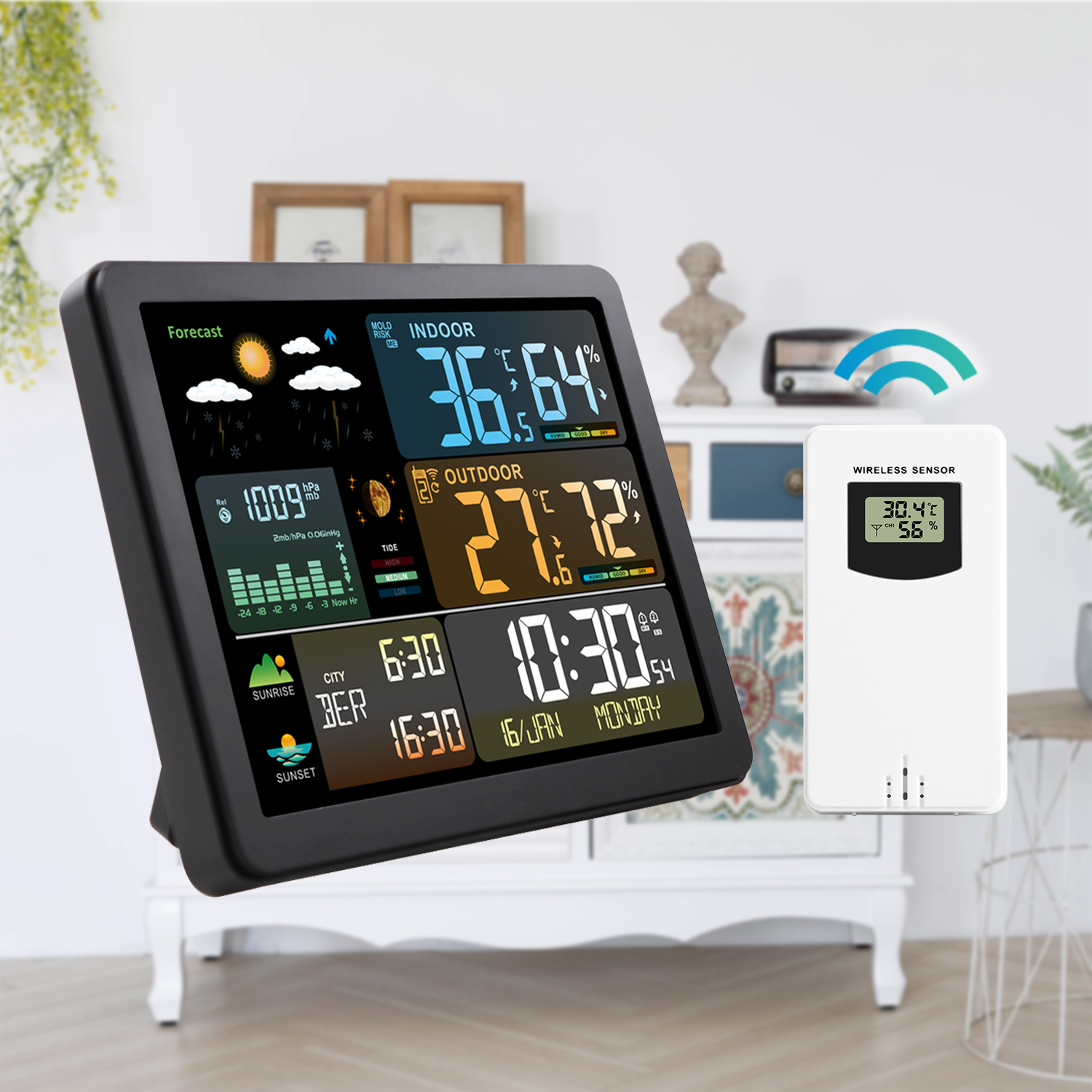 Multifunctional Large Color Sc - Weather Station Indoor reseña y precio