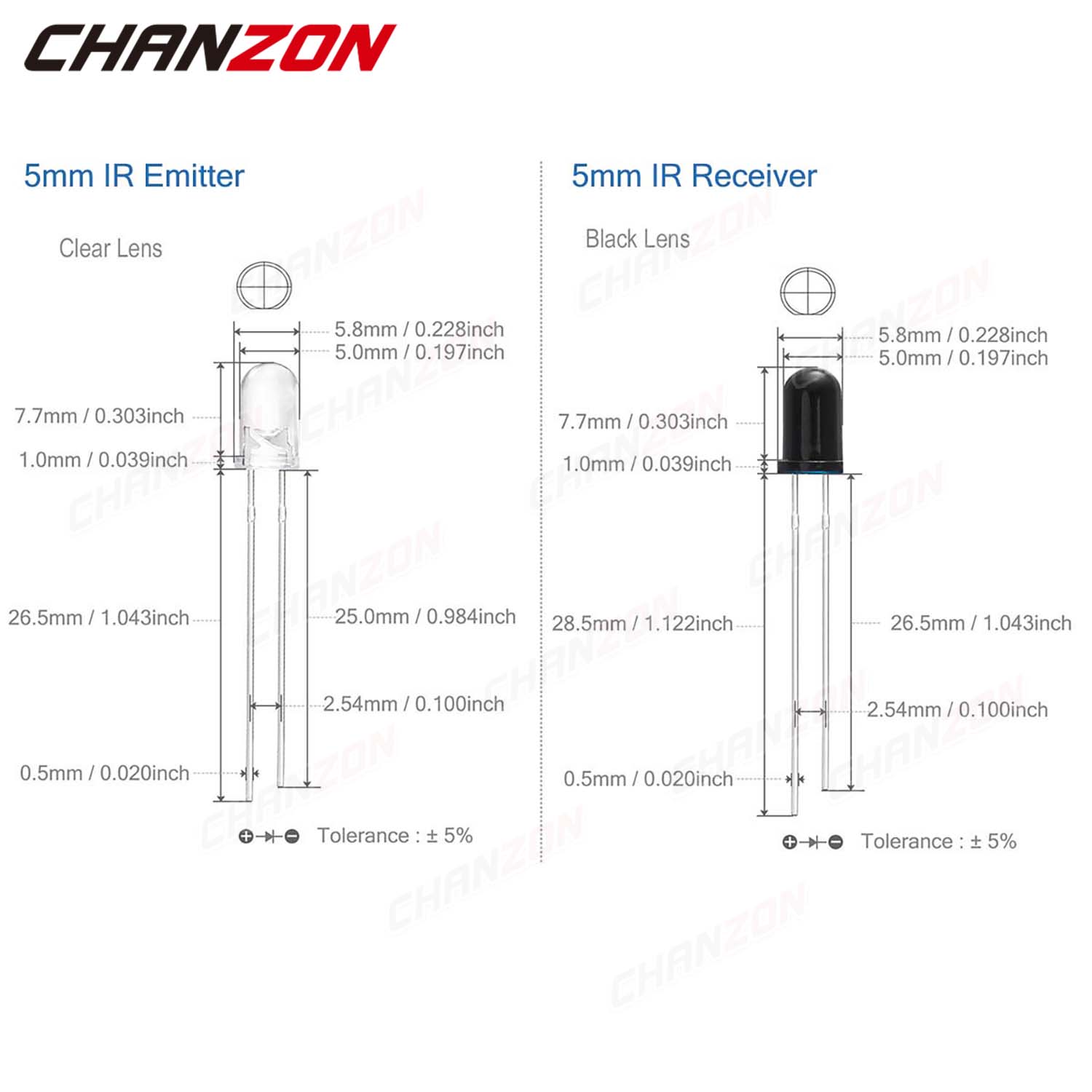 3mm 5mm 10mm IR LED Diode Tran - Hobby Is Science reseña y precio