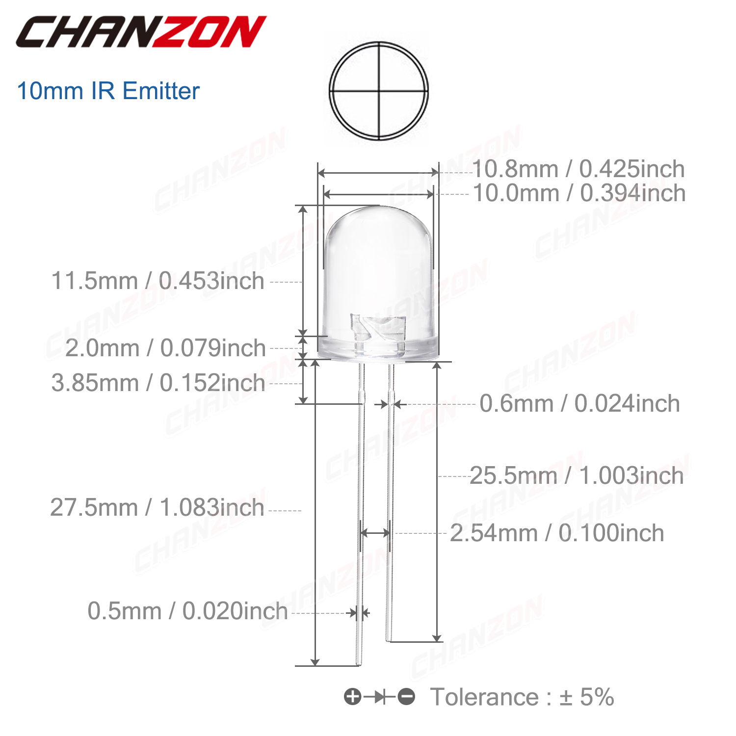 3mm 5mm 10mm IR LED Diode Tran - Hobby Is Science reseña y precio