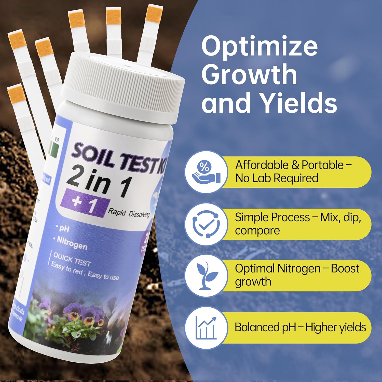 Soil Test Kit pH & Nitrogen Te - Ph Strip Test reseña y precio